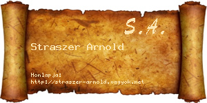 Straszer Arnold névjegykártya